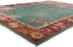 The Emerald Dynasty: An Antique Chinese Art Deco Rug of East–West Elegance