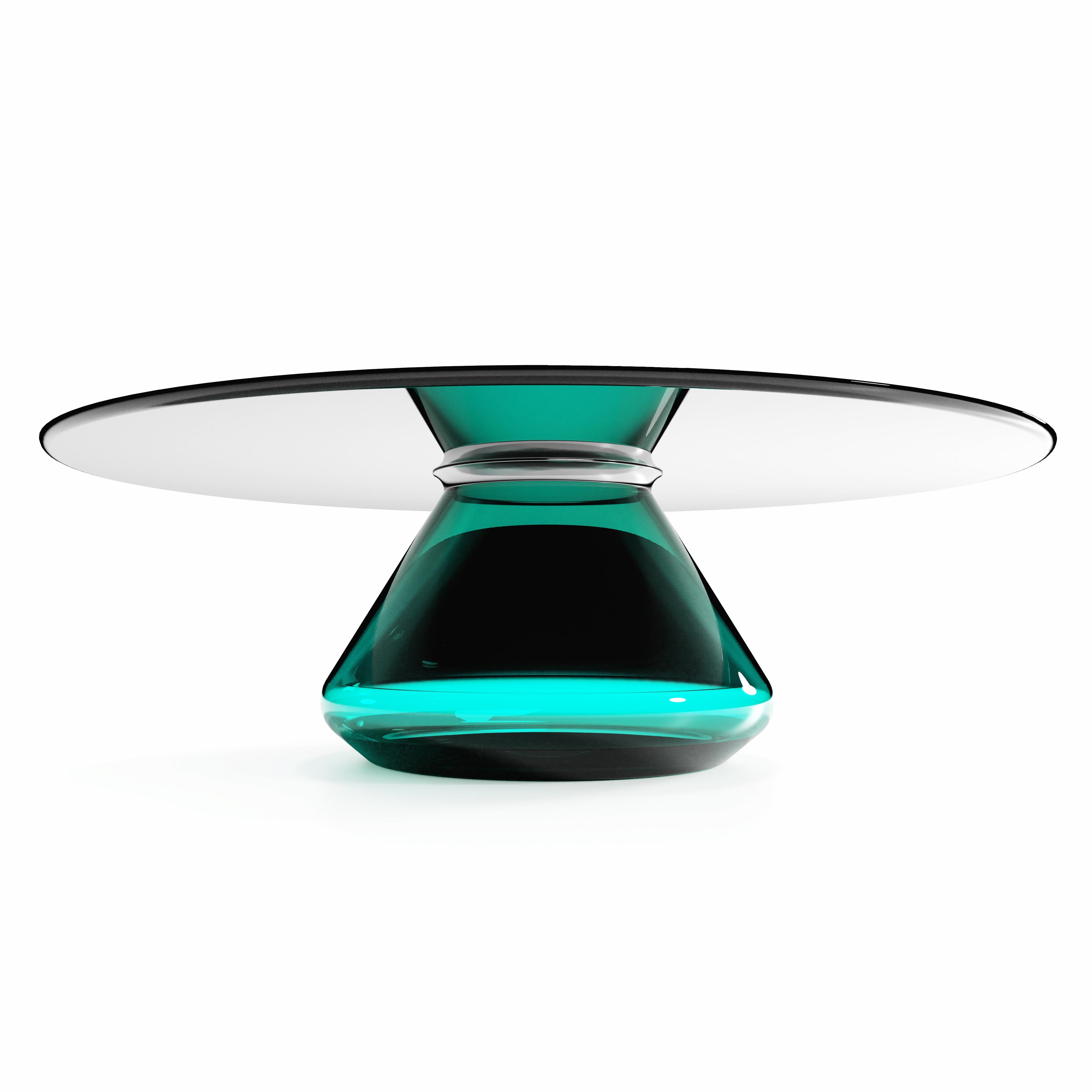 The Emerald Eclipse II coffee table by Grzegorz Majka.
Limited Edition of 8
Dimensions: 40 x 40 x 12.40 in
Materials: Glass

The total eclipse of every interior? With this amazing table everything is possible as with its Minimalist style it