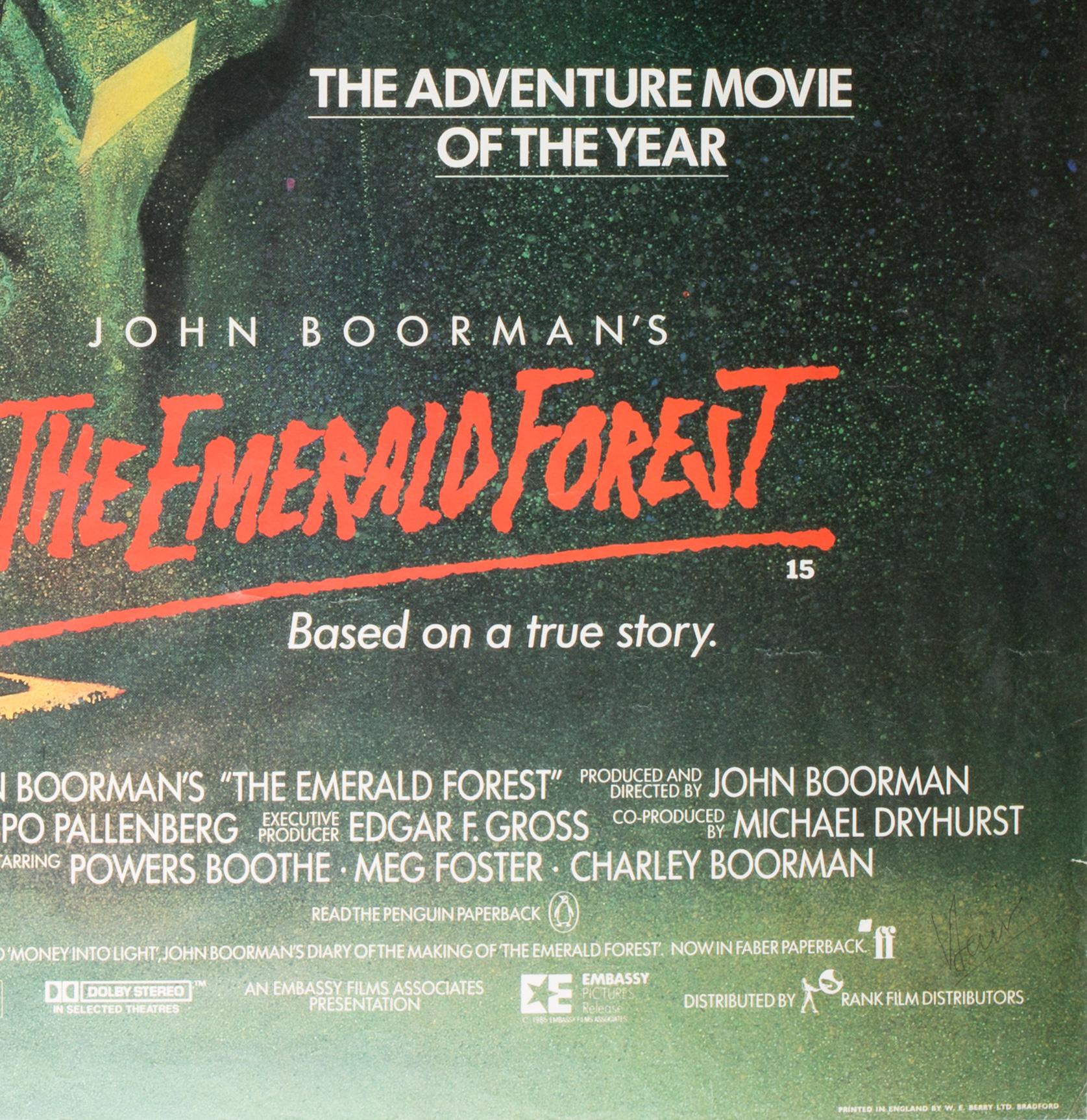 We adore Vic Fair's wonderfully inventive design for The Emerald Forest British poster, beautifully illustrated by Brian Bysouth.

In an interview with Filmonpaper Fair cited it as one of his favourites... 