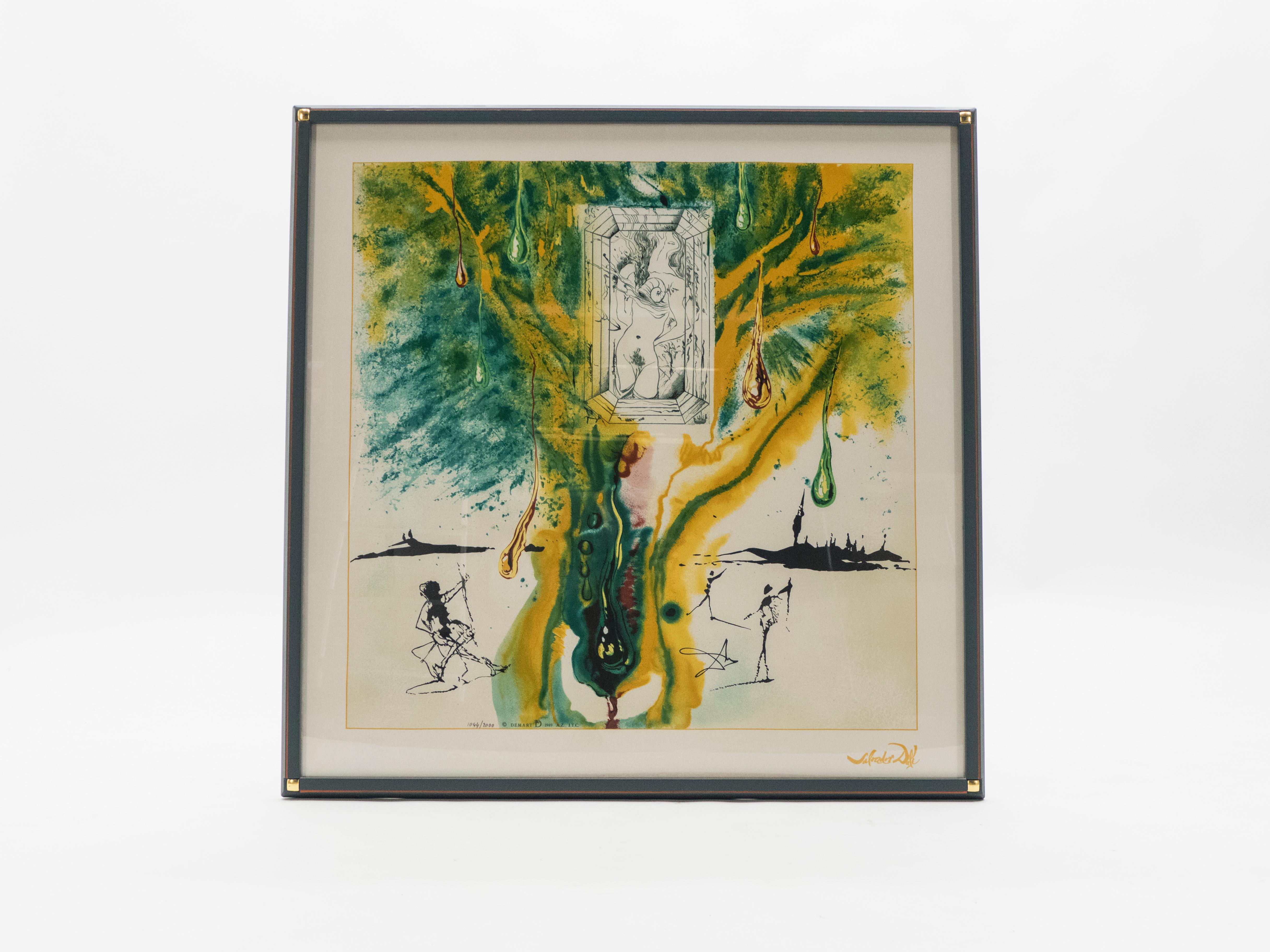 French Emerald of the Tablet Salvador Dali Silk Serigraphy 1976, '1989-2000'