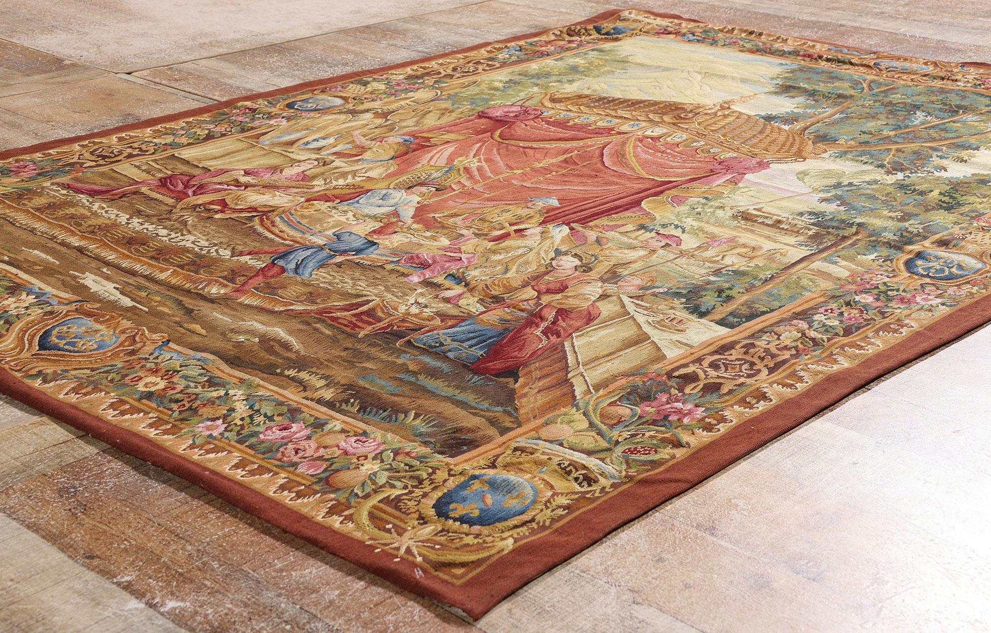 Aubusson New Beauvais Arazzo in lana in stile francese, 05'00 X 06'07 in vendita