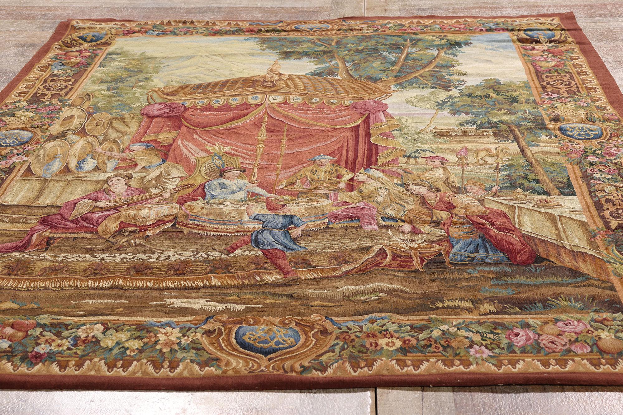 Tessuto a mano New Beauvais Arazzo in lana in stile francese, 05'00 X 06'07 in vendita