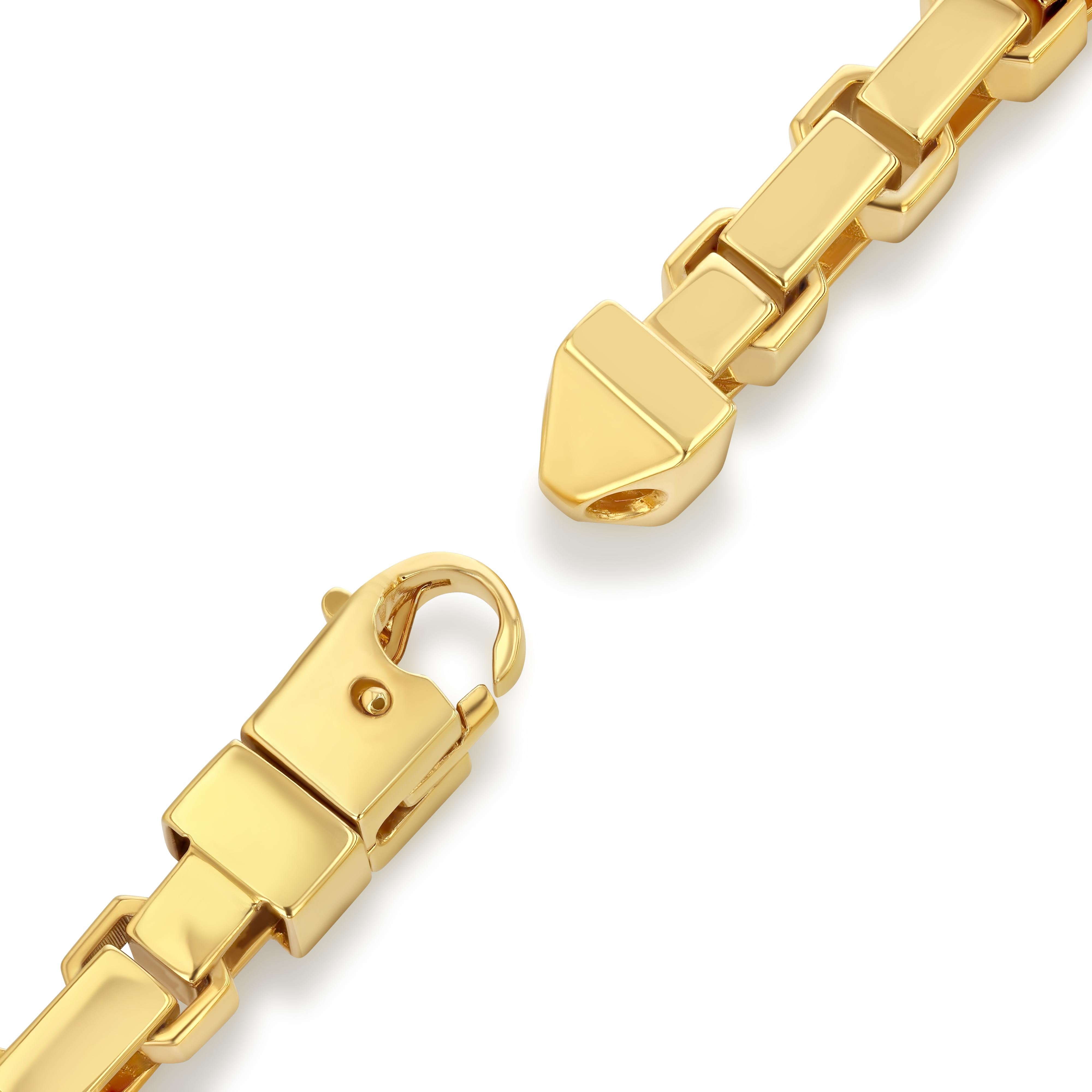 Art déco The Empire Chain 300 grams 18k Solid Gold Handmade Custom Chain Link Necklace (Collier à maillons en chaîne personnalisé en or massif 18k) en vente