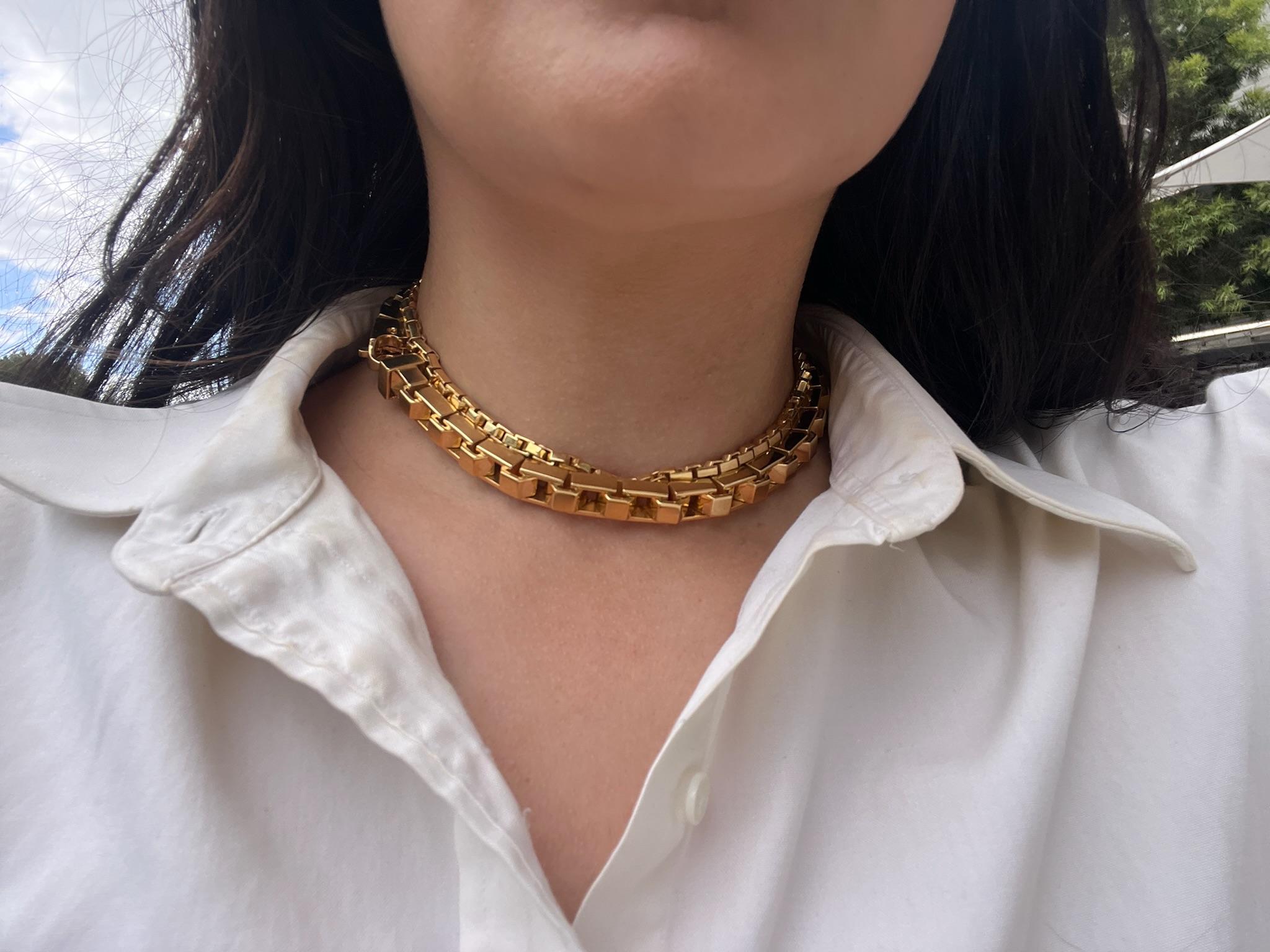 The Empire Chain 300 grams 18k Solid Gold Handmade Custom Chain Link Necklace (Collier à maillons en chaîne personnalisé en or massif 18k) en vente 2
