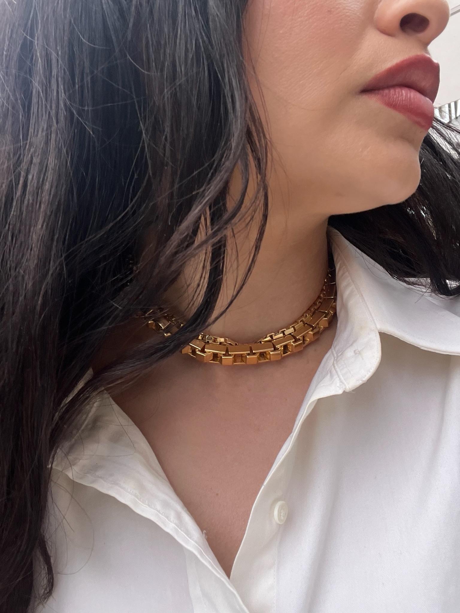 The Empire Chain 300 grams 18k Solid Gold Handmade Custom Chain Link Necklace (Collier à maillons en chaîne personnalisé en or massif 18k) en vente 3