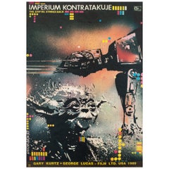 Vintage The Empire Strikes Back 1980 Polish Film Poster, Lakomski