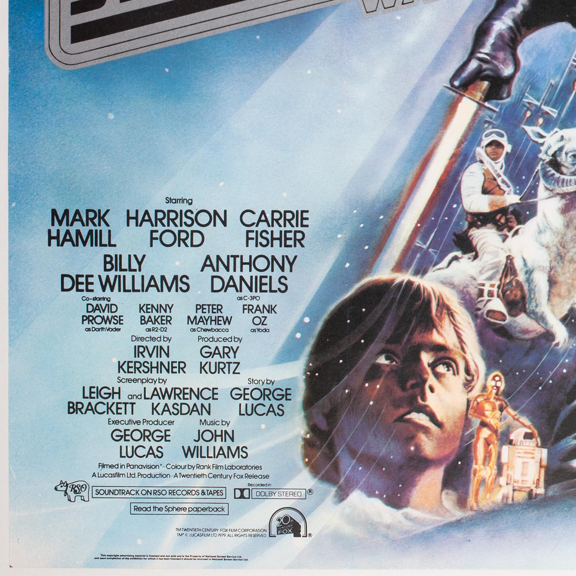 North American The Empire Strikes Back 1980 UK Quad Black Title Style Film Movie Poster, Jung