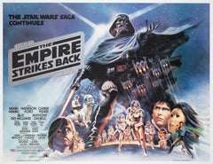 The Empire Strikes Back 1980 UK Quad Black Title Style, Tom Jung