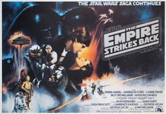 The Empire Strikes Back 1980 UK Quad GWTW Style Film Poster