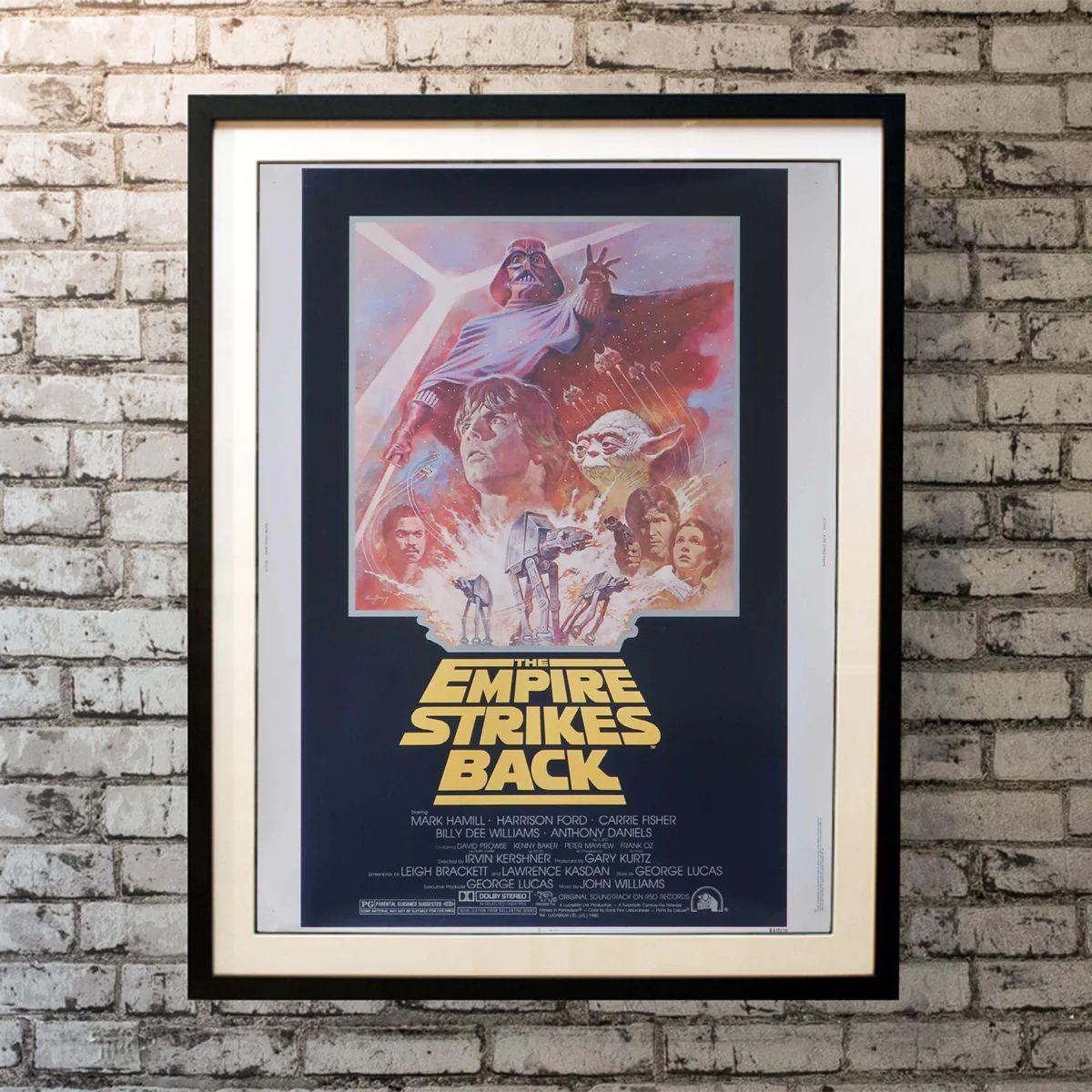 The Empire Strikes Back, Unframed Poster, 1981R

Original 30 x 40 (30 X 40 Inches). Darth Vader is adamant about turning Luke Skywalker to the dark side. Master Yoda trains Luke to become a Jedi Knight while his friends try to fend off the Imperial