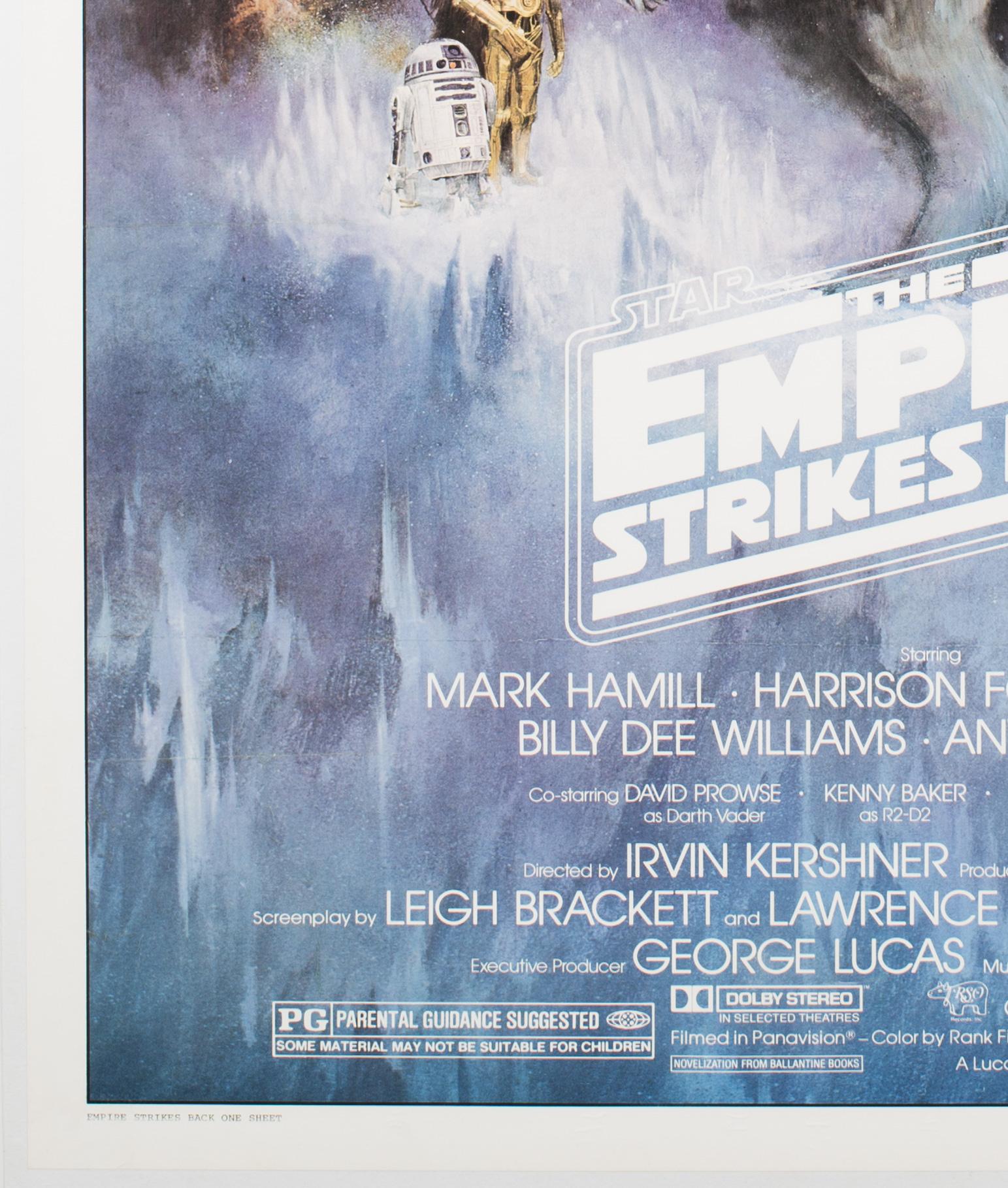 Kastel's beautiful 'Gone With The Wind' design for the movie The Empire Strikes Back style US 1 Sheet Style A poster. Scarce as it was recalled due to Billy Dee Williams being omitted from the poster. 

Professionally cleaned, de-acidified and