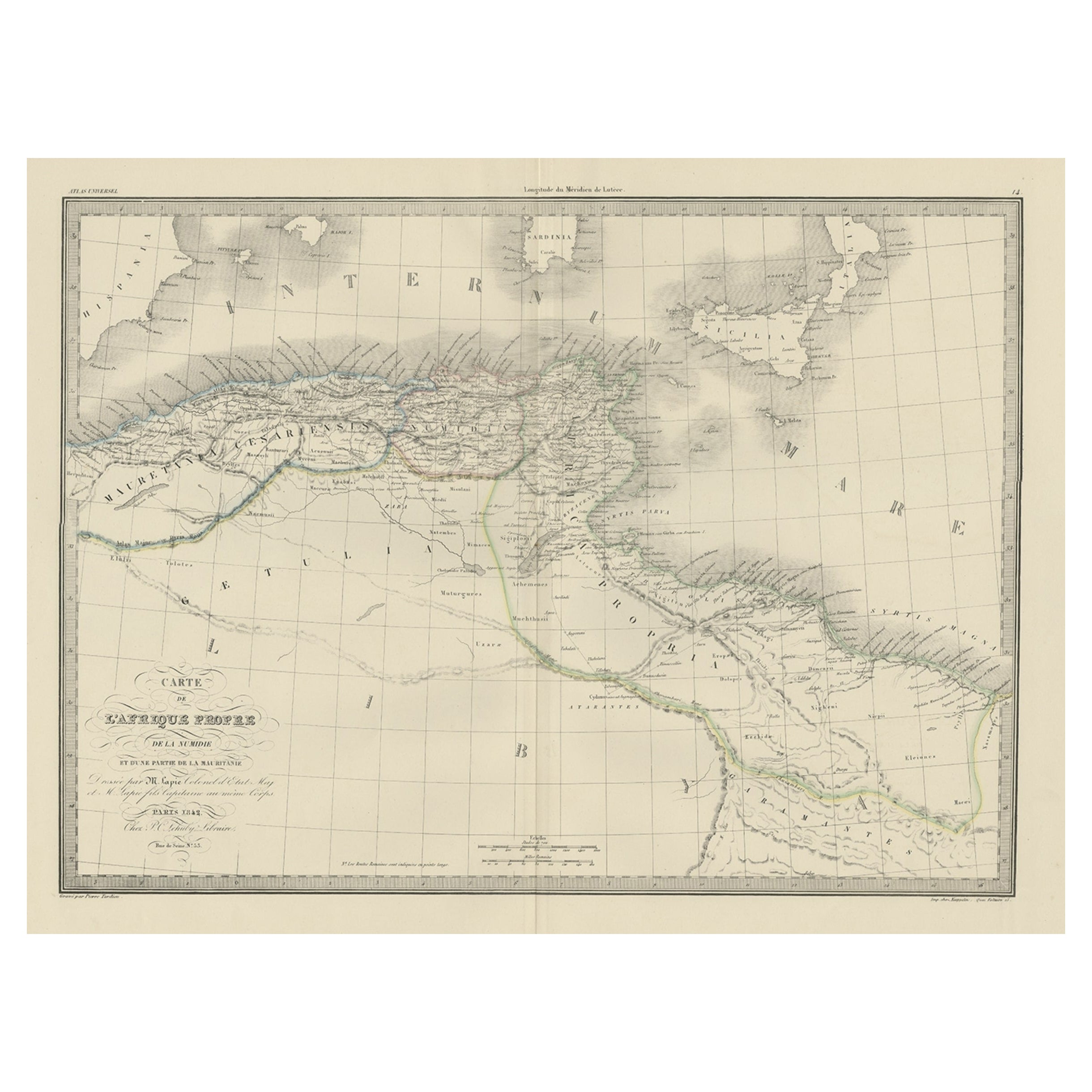 Les Empires de Mauritania, Carthage et Numidia « côte de Barbary », Afrique, 1842