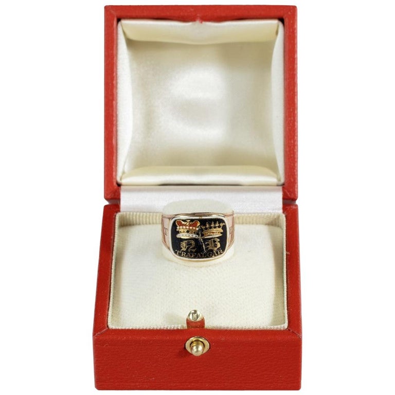 Enamel and Gold Nelson Memorial Ring, Made for His Aunt, Mrs Thomasine  Goulty For Sale at 1stDibs | aunt ring