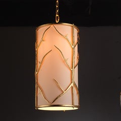 The Enchanted Forest Lantern handmade in wrought Iron and finished in 24Ct Gold