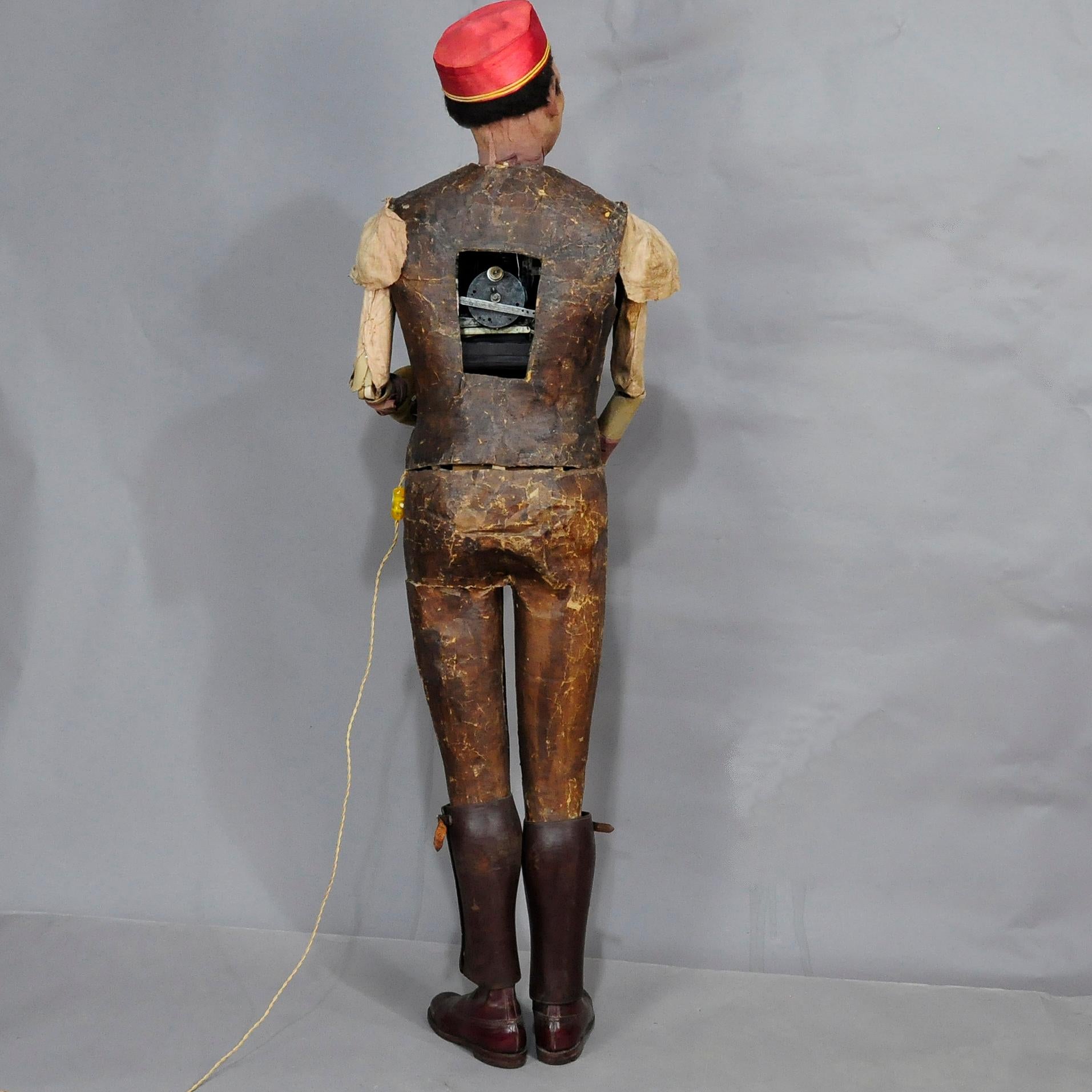 Italian The Enchanting Tale of a Rare Antique Electric Bellboy Display Automaton ca 1870