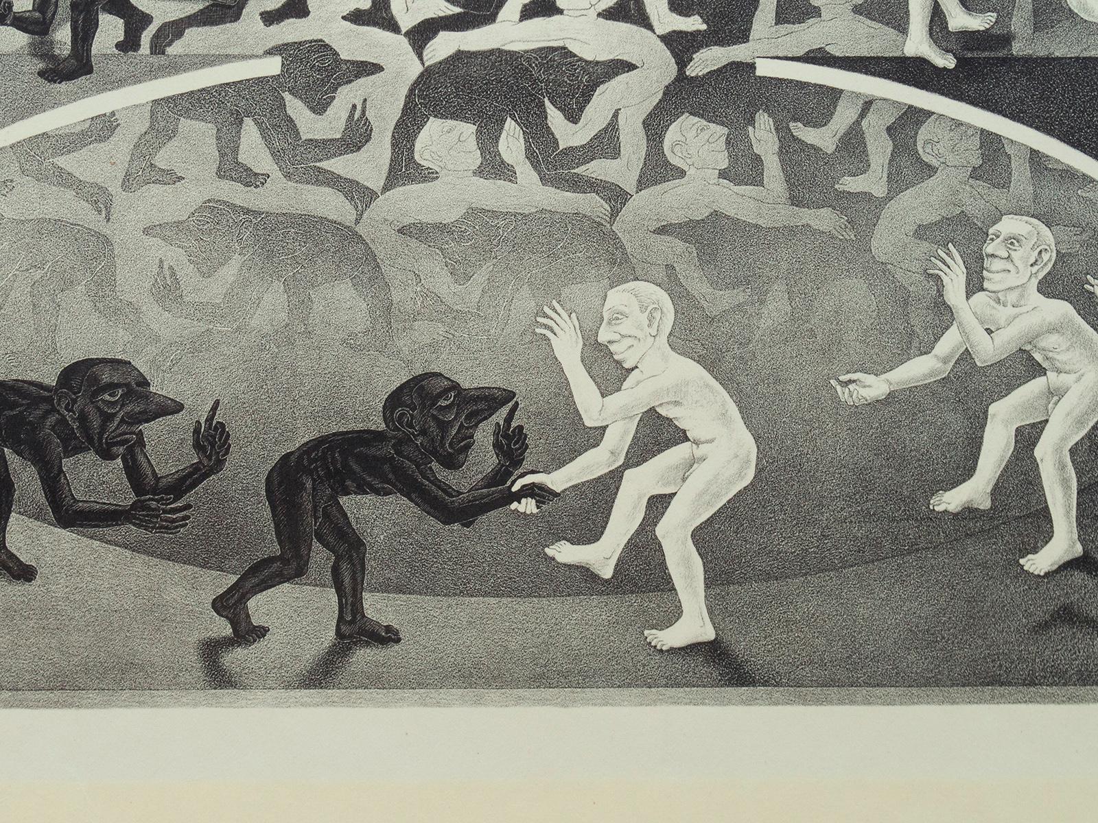 El Encuentro, 1944 Litografía de Maurits Cornelis Escher Grabado en venta