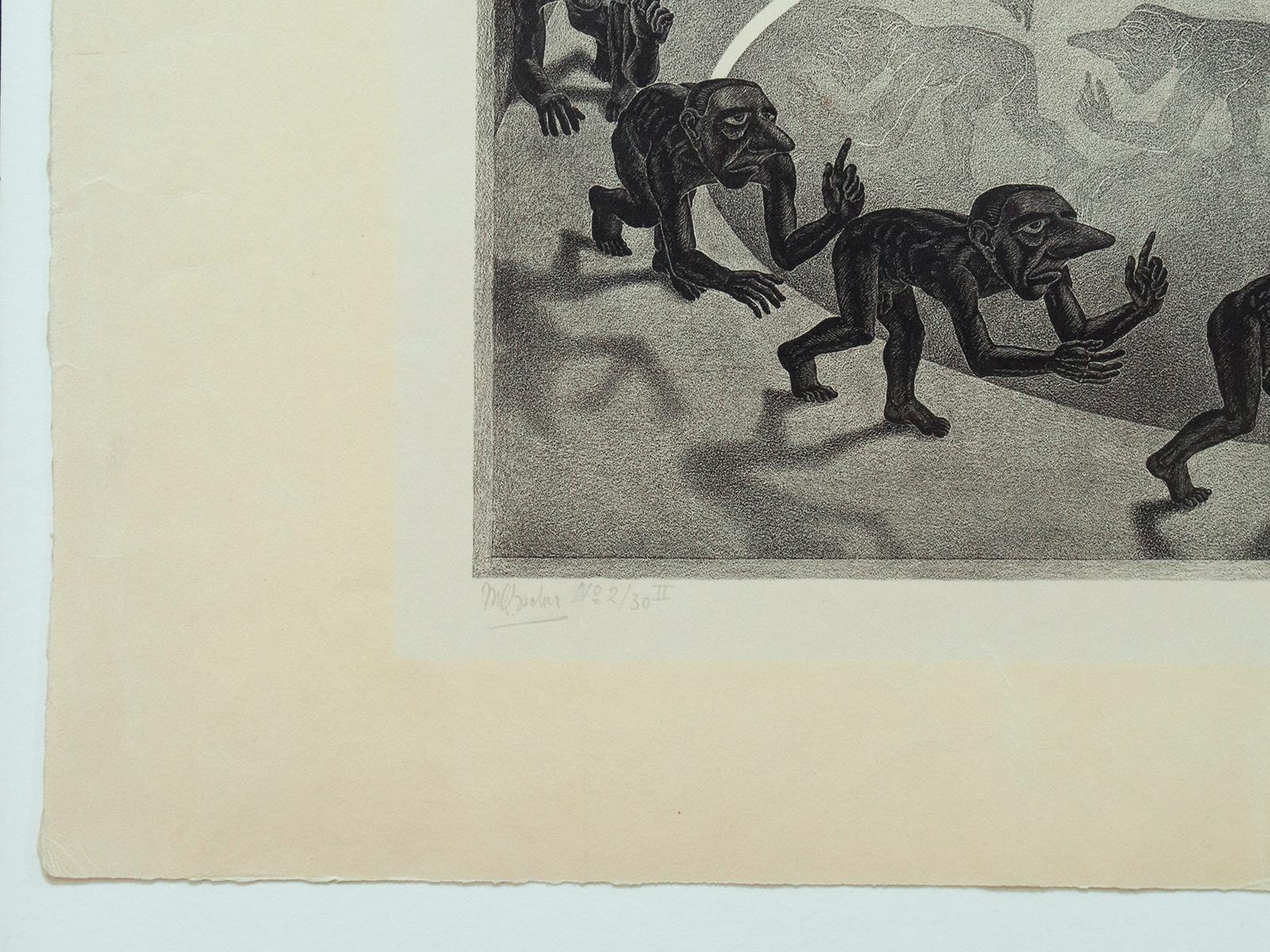 El Encuentro, 1944 Litografía de Maurits Cornelis Escher en Bueno estado para la venta en Point Richmond, CA