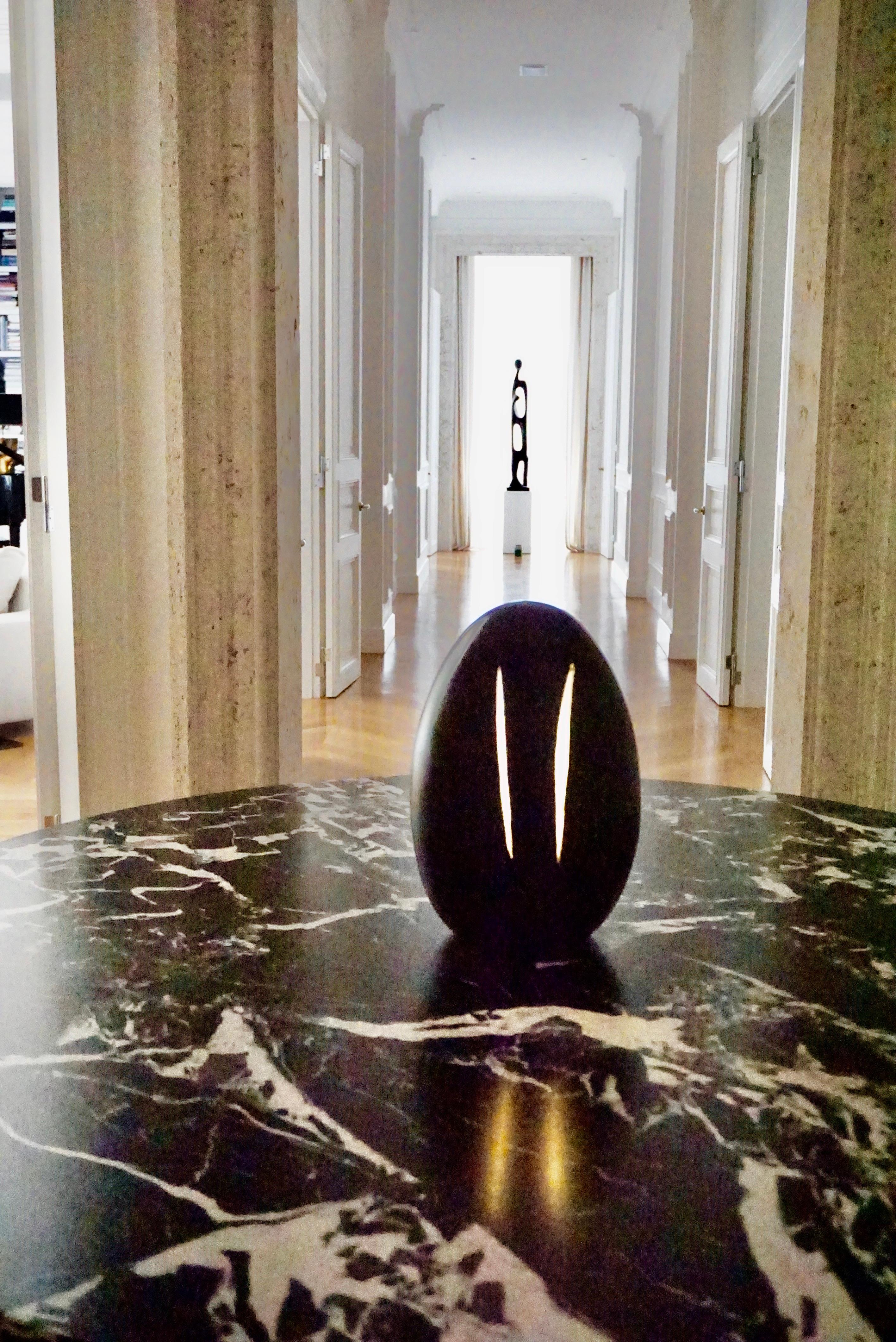 THE END OF GOD Skulpturale schwarze Keramik-Tischlampen, Hommage an Lucio Fontana im Angebot 7