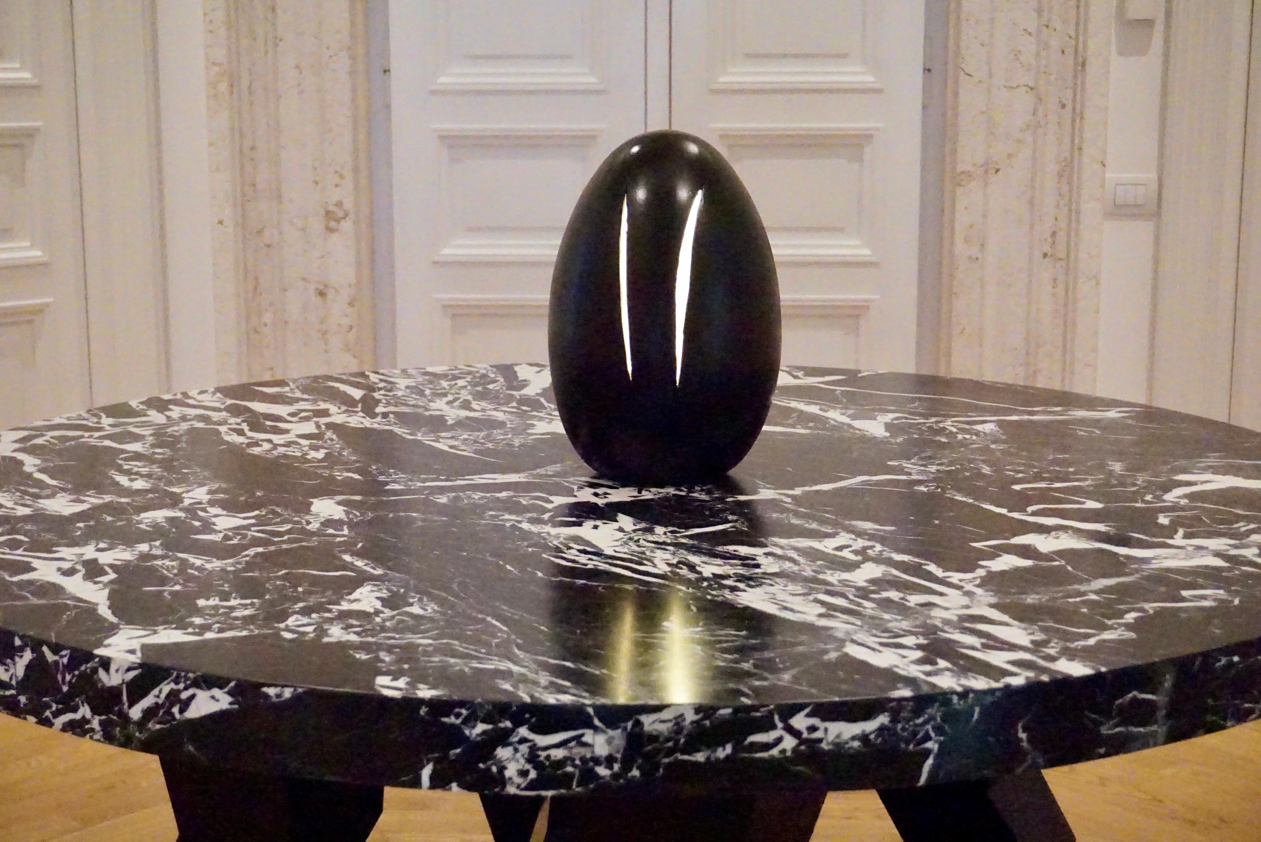 THE END OF GOD lampes de table sculpturales en céramique noire, hommage à Lucio Fontana en vente 7