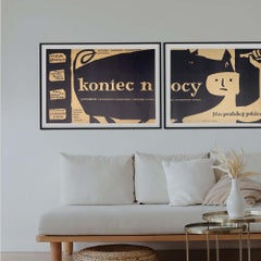 End of the Night, Rare Vintage Polish Film Poster by Jan Mlodozeniec, 1956