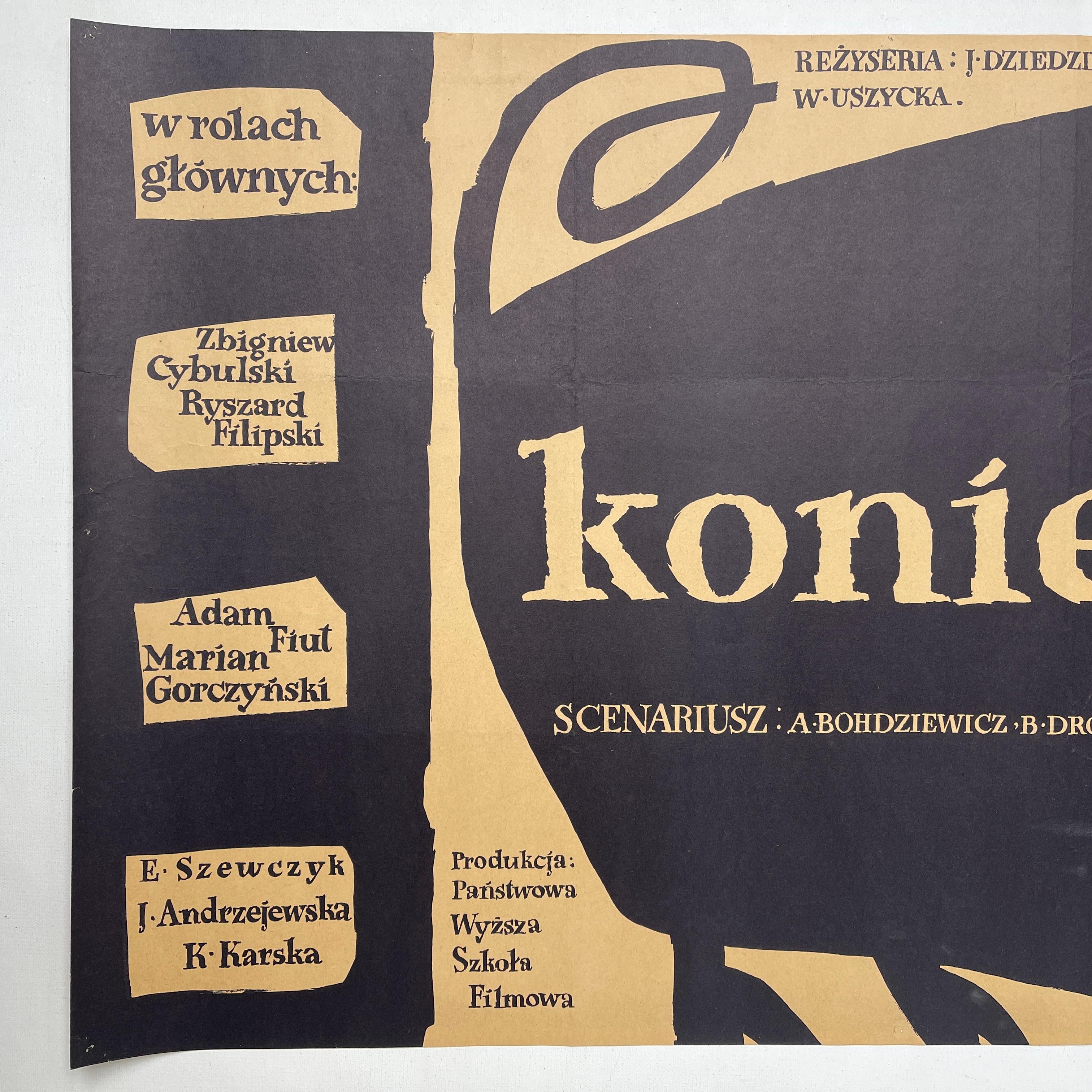 Polonais Rare affiche de film polonaise « La fin de la nuit » de Jan Mlodozeniec, 1956 en vente
