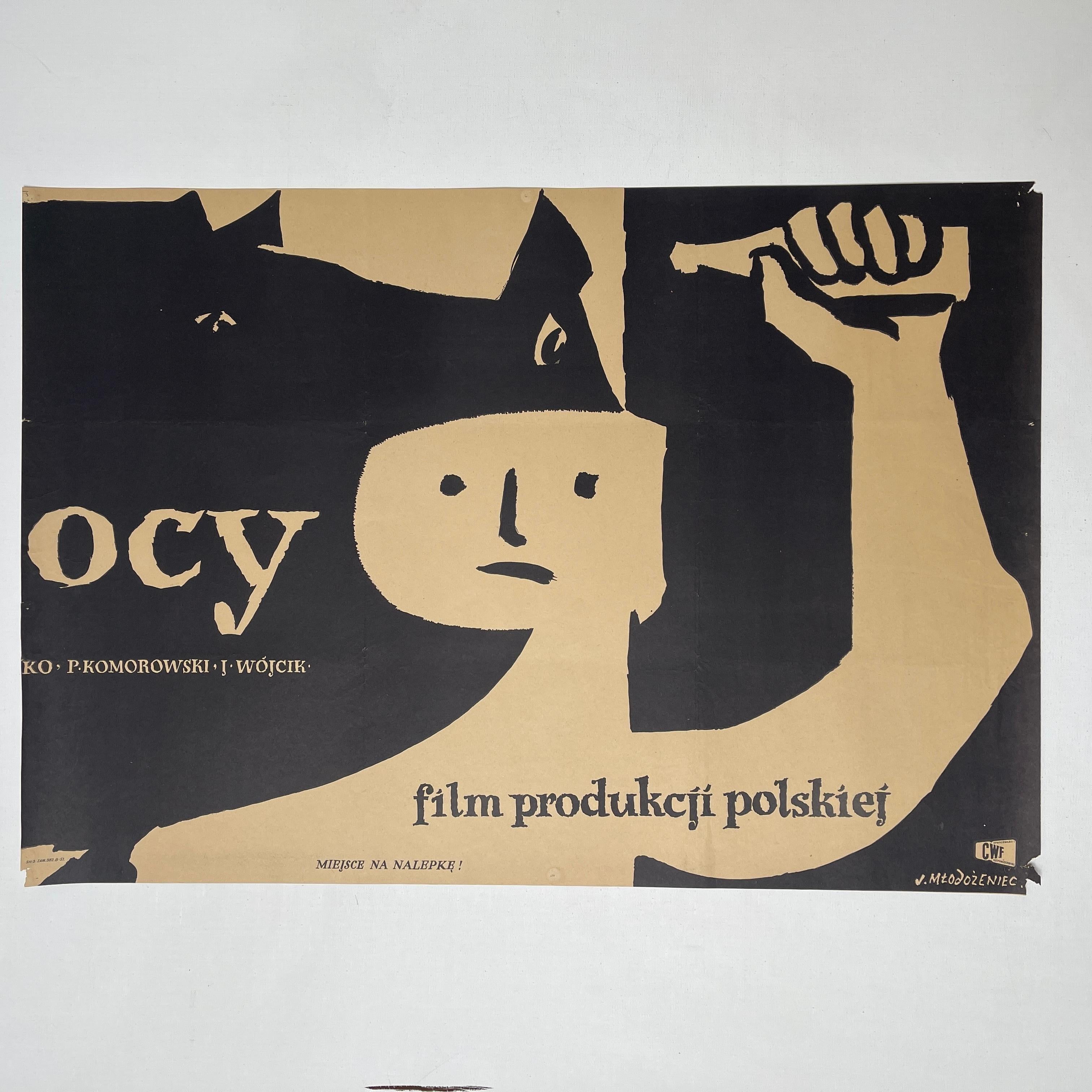 End of the Night, Rare Vintage Polish Film Poster by Jan Mlodozeniec, 1956  In Good Condition For Sale In London, GB