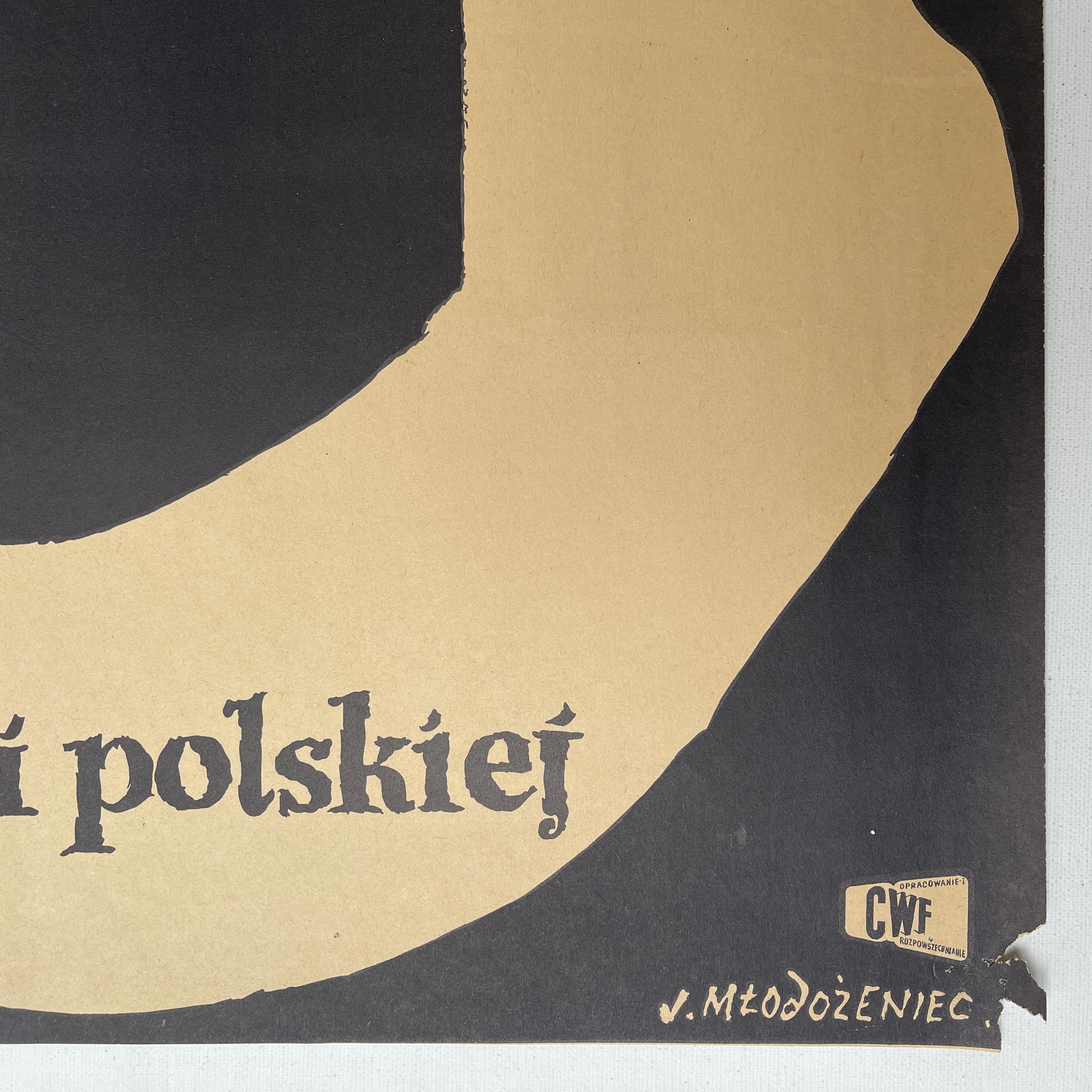 Mid-20th Century End of the Night, Rare Vintage Polish Film Poster by Jan Mlodozeniec, 1956  For Sale