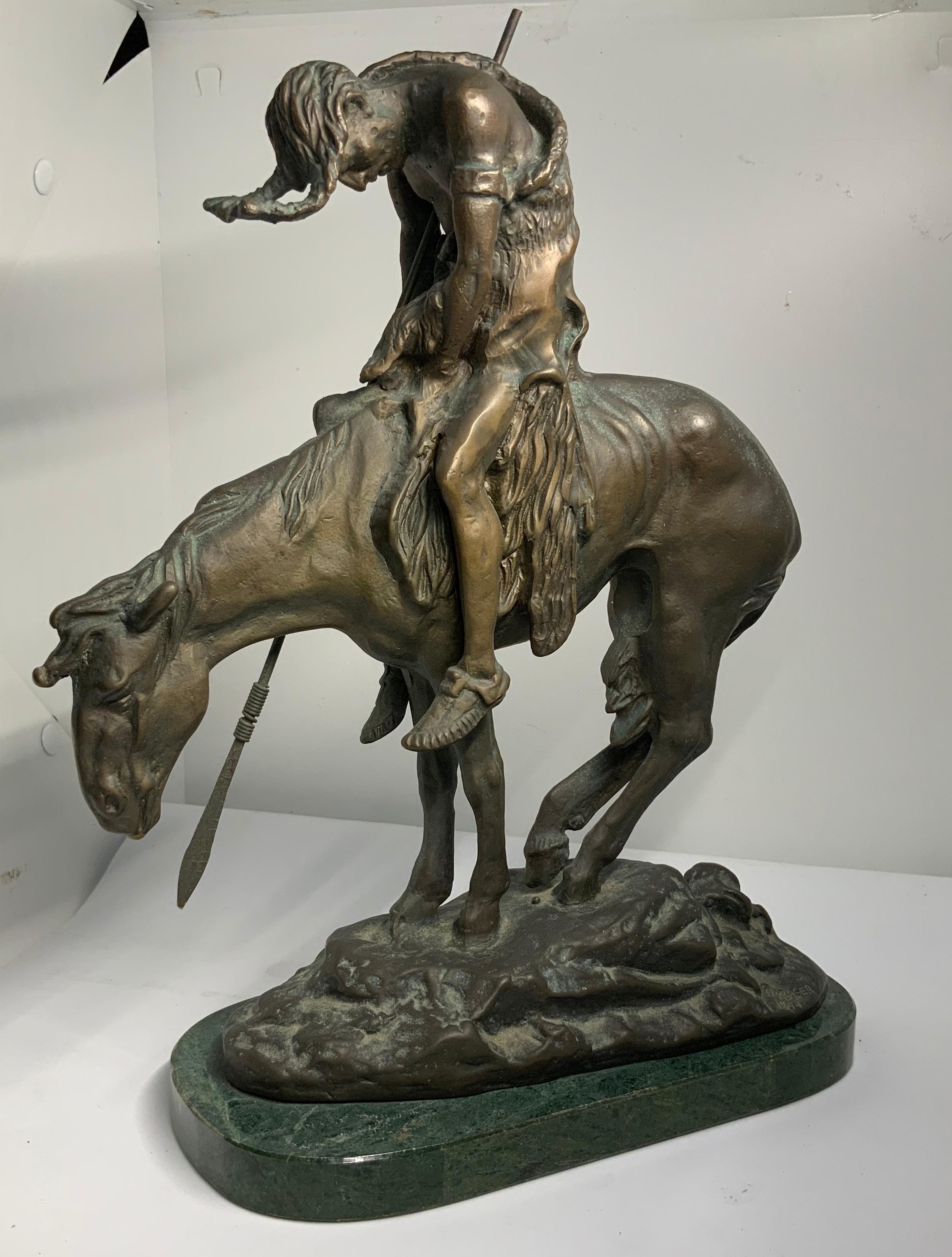 End of the Trail Bronze Sculpture after James Earle Fraser In Good Condition In Guaynabo, PR