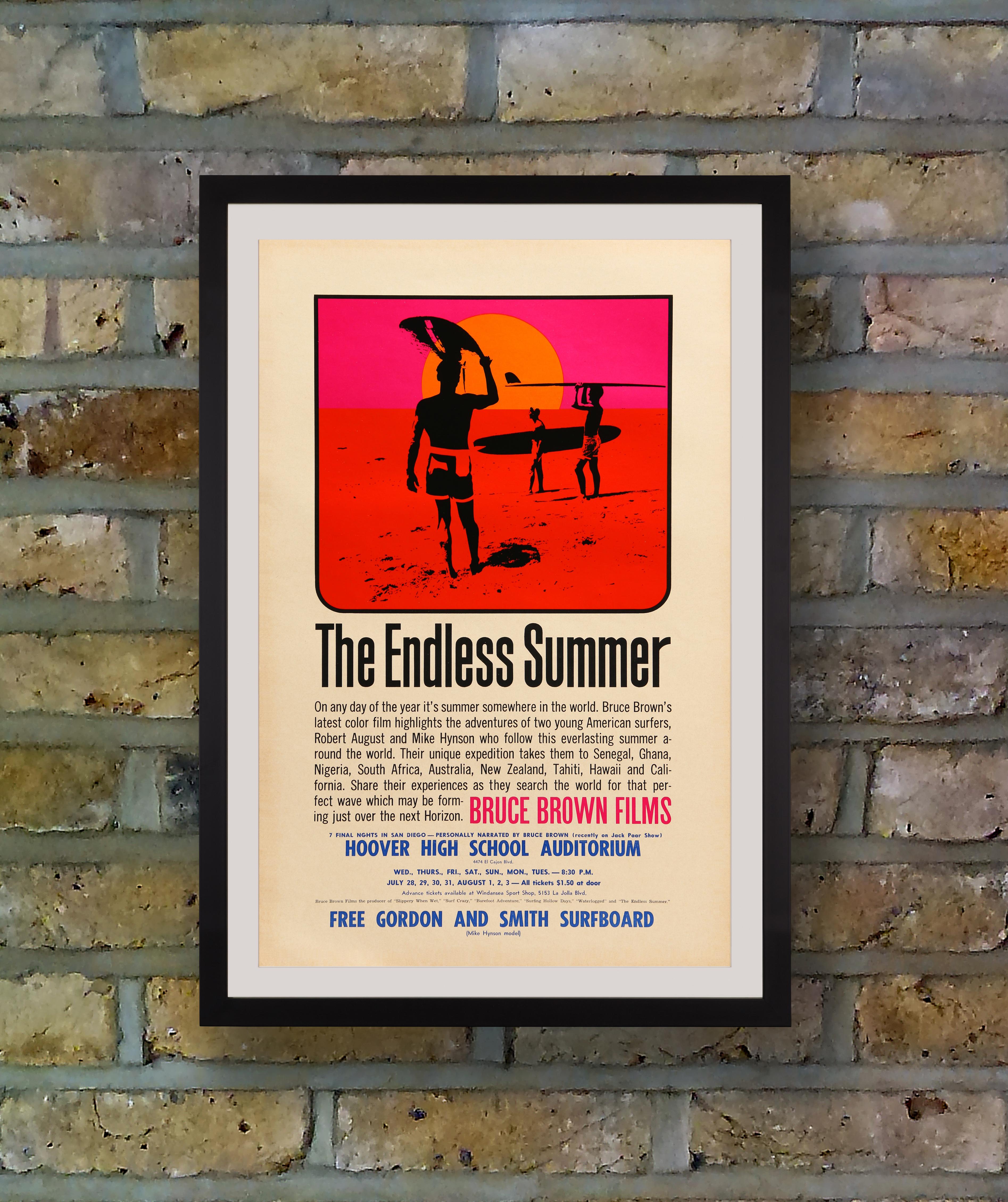 Mid-Century Modern affiche originale du film 'The Endless Summer' par John Van Hamersveld:: 1965