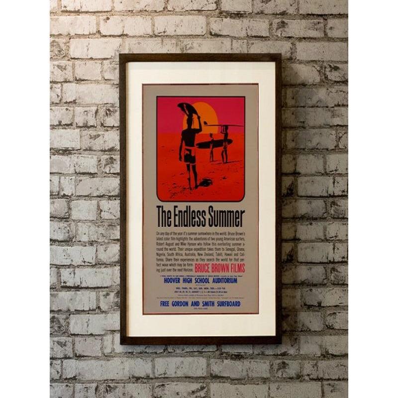The Endless Summer, Unframed Poster, 1965

Lobby Card (11 X 17 Inches). Original US special movie poster for Bruce Brown's now legendary surf documentary. This poster is for a screening in the summer of 1965, almost a full year before the film was