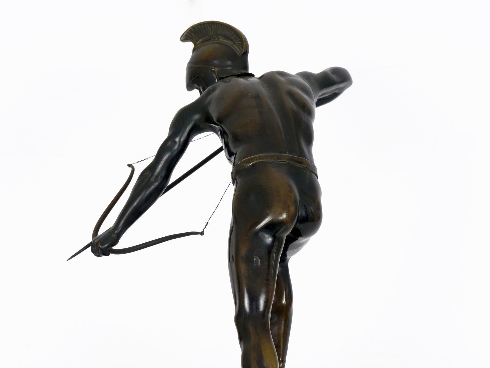 Der Feind unter der Art-Déco-Bronzeskulptur eines Bogenschützen von Otto Schmidt-Hofer im Zustand „Gut“ in Shippensburg, PA