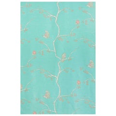 'The English Robin' Contemporary, Traditional Fabric in Jade