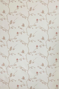 'The English Robin' Contemporary, Traditional Fabric in Parchment