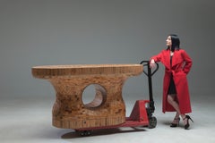 Entrance, Contemporary Handmade Wooden Table for Interior Environment