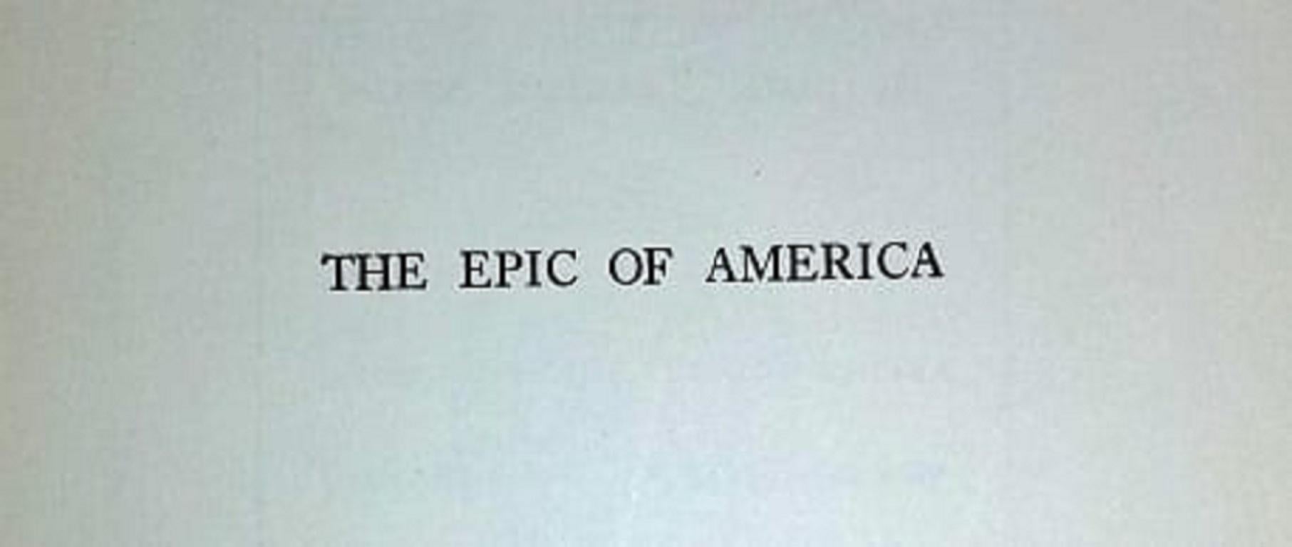 PRÉSENTE UNE RARE ÉDITION cartonnée de L'Épopée de l'Amérique par James Truslow Adams, illustré par M&M. Gallagher, publié par Little, Brown and Company of Boston en 1932.

Considérée comme une première édition, mais pas comme une impression