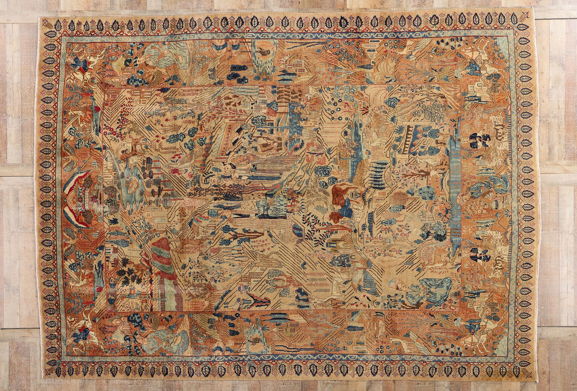 L'épopée de Persépolis : Le chef-d'œuvre mythique et majestueux de Najafabad, en persan, d'époque en vente 2