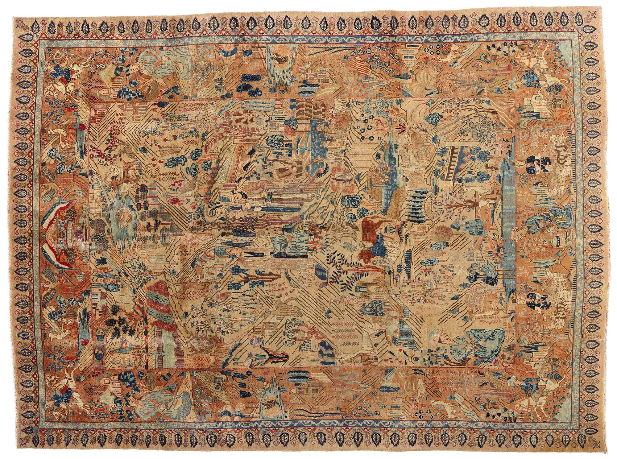 L'épopée de Persépolis : Le chef-d'œuvre mythique et majestueux de Najafabad, en persan, d'époque en vente 3