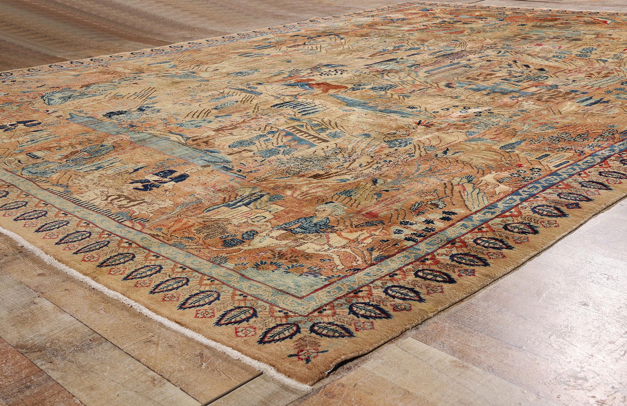 Mouvement esthétique L'épopée de Persépolis : Le chef-d'œuvre mythique et majestueux de Najafabad, en persan, d'époque en vente