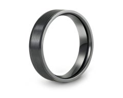 The Ericson : Alliance en titane noir de 6 mm avec bords rainurés et ajustement confortable