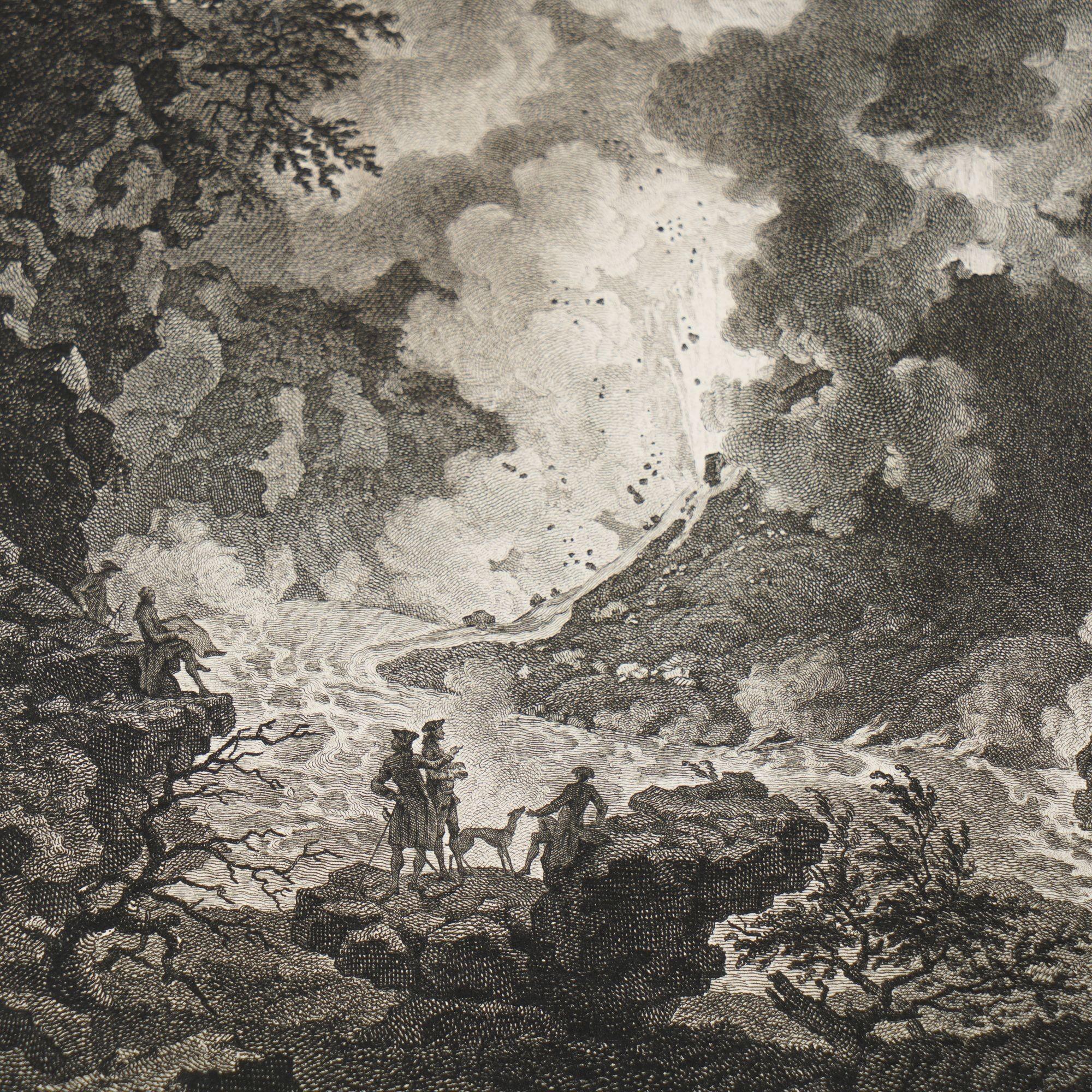 19th Century The Eruption of Vesuvius 14 May 1771 by Heinrich Guttenberg, c. 1800 For Sale