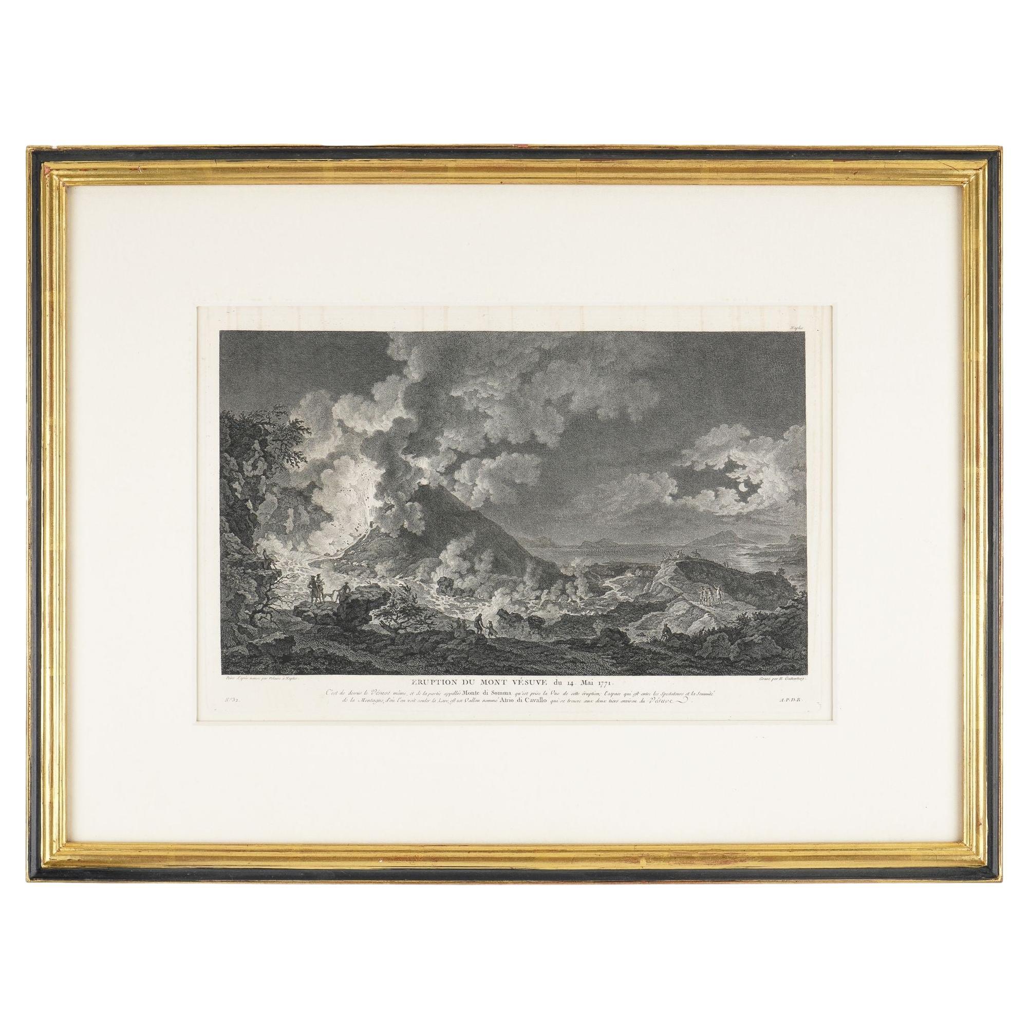 The Eruption of Vesuvius 14 May 1771 by Heinrich Guttenberg, c. 1800 For Sale