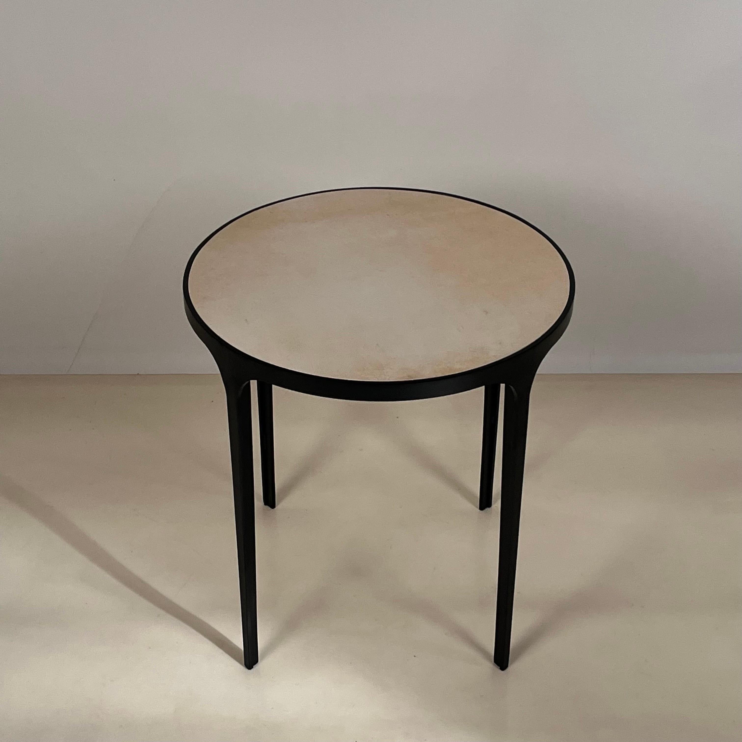 Art Deco The 'Esquisse' Round Parchment Side Table by Design Frères For Sale