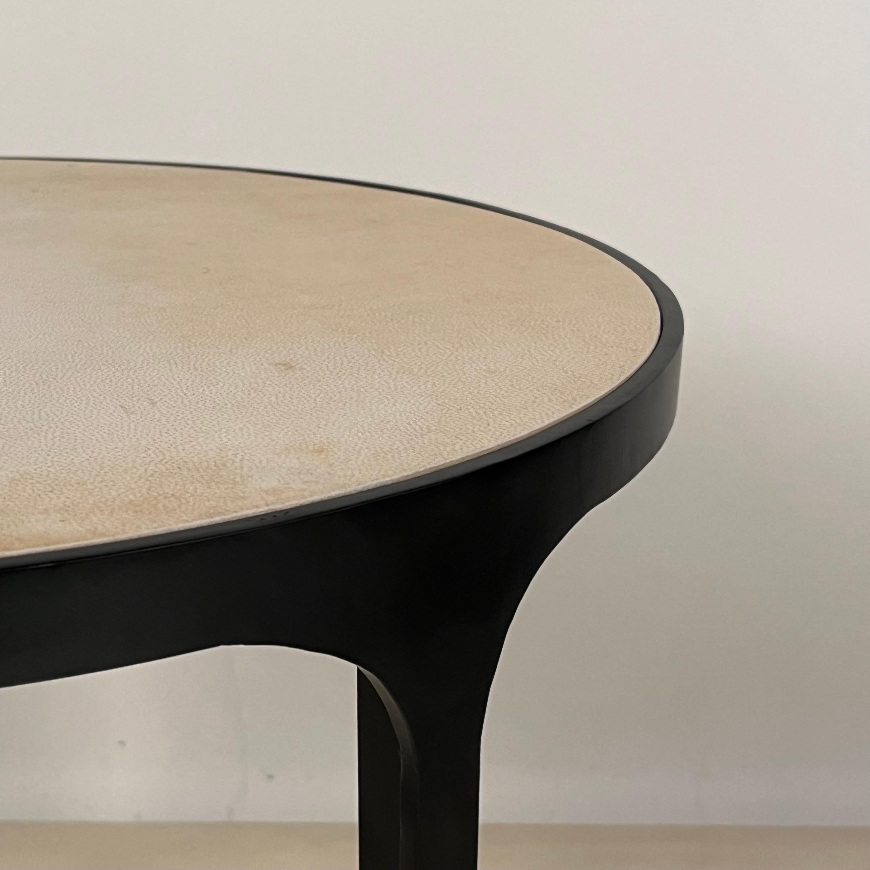 Painted The 'Esquisse' Round Parchment Side Table by Design Frères For Sale