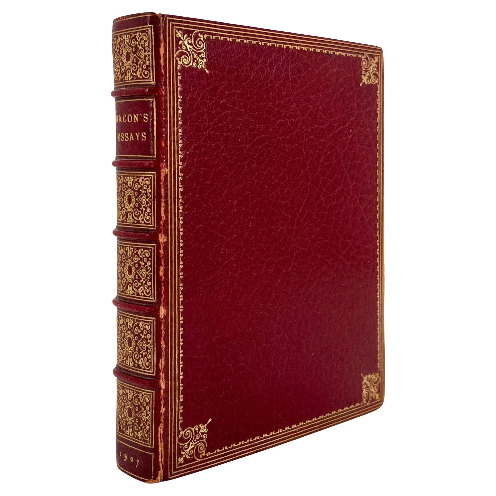 London: Arthur L. Humphreys, 1907. 
12mo.; 6 3/8 x 4 3/4 in. (160 x 122 mm); pp. vii, 323, [6], rubrizierter Titel. Gebunden von Sangorski & Sutcliffe (in Gold am unteren Ende der vorderen Wende) in braunem Marokko mit vergoldeten Designs auf