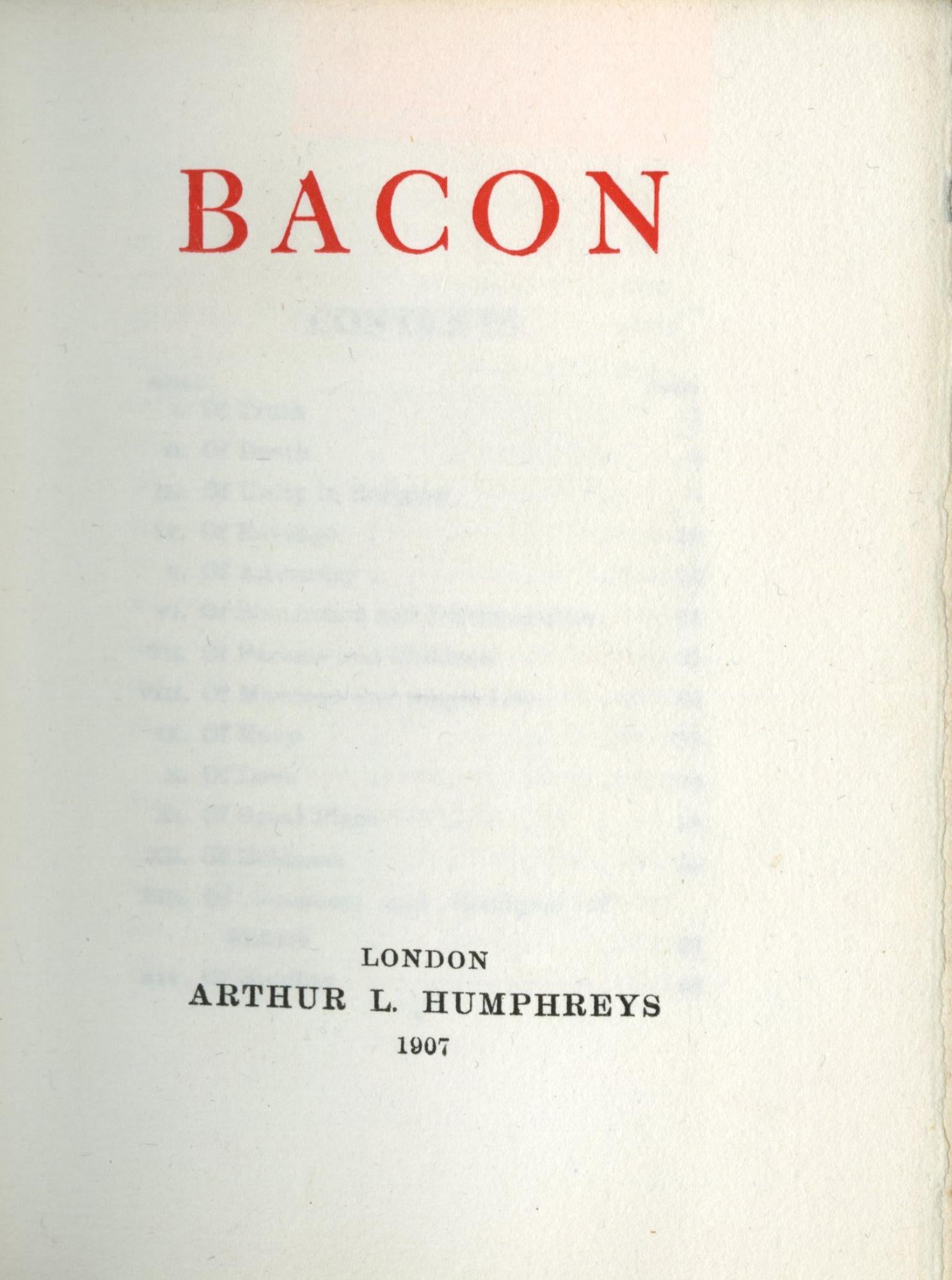 Die Essays von Francis Bacon in einem eleganten Einband im Zustand „Gut“ im Angebot in Middletown, NY