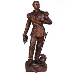 "L'Estafette" Soldat militaire en bronze par C. Anfrié