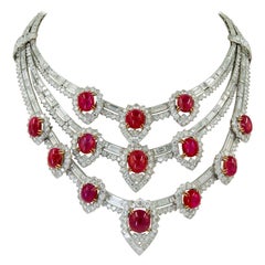 Estee Lauder Van Cleef & Arpels Important collier rétro en rubis et diamants