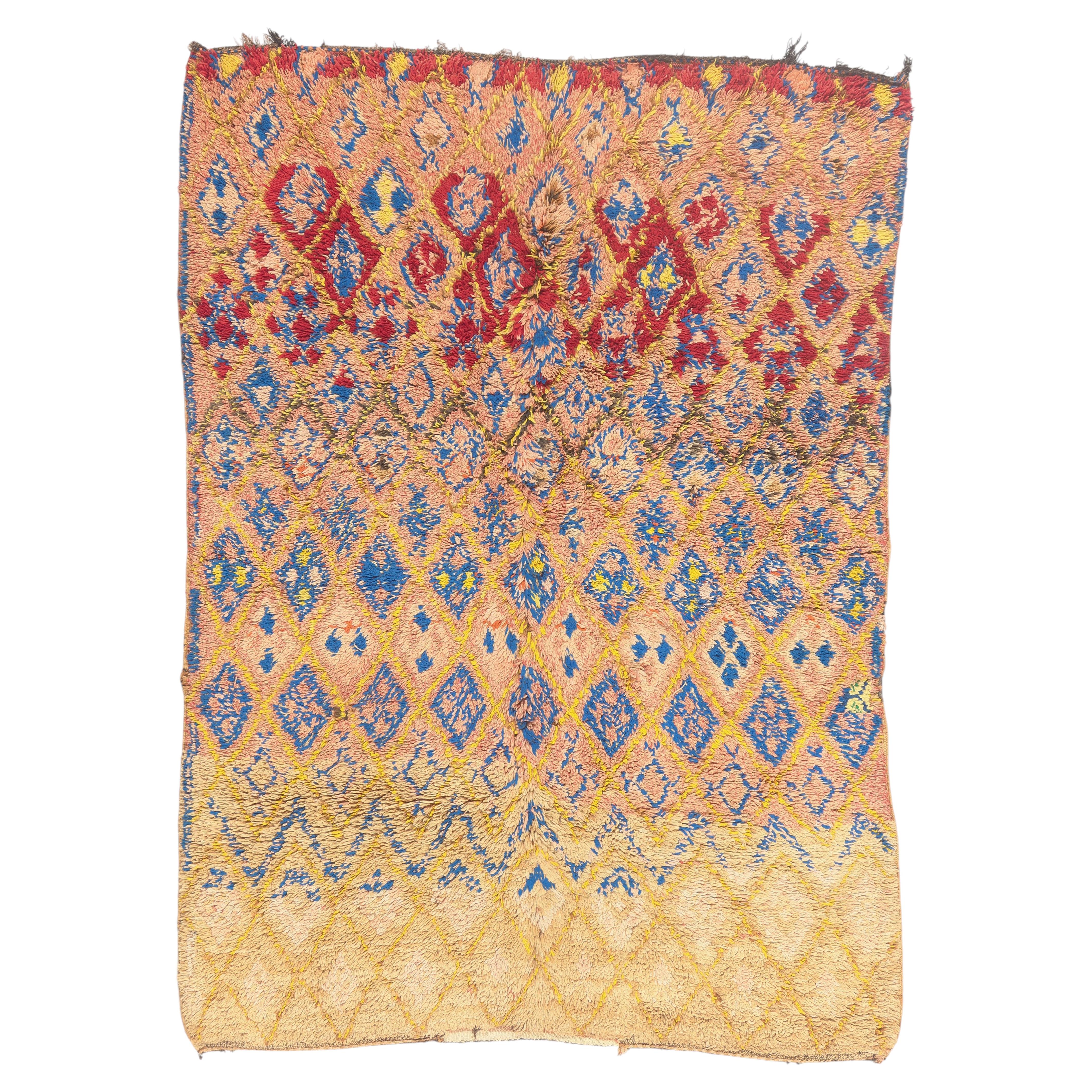 The Eternal Bloom: A Vintage Boujad Moroccan Masterpiece of Soulful Heritage
