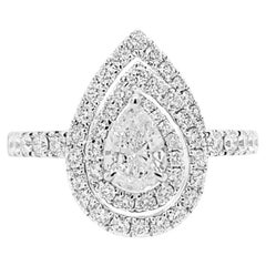 CGL Certified Pear Shape White diamond Platinum Ring