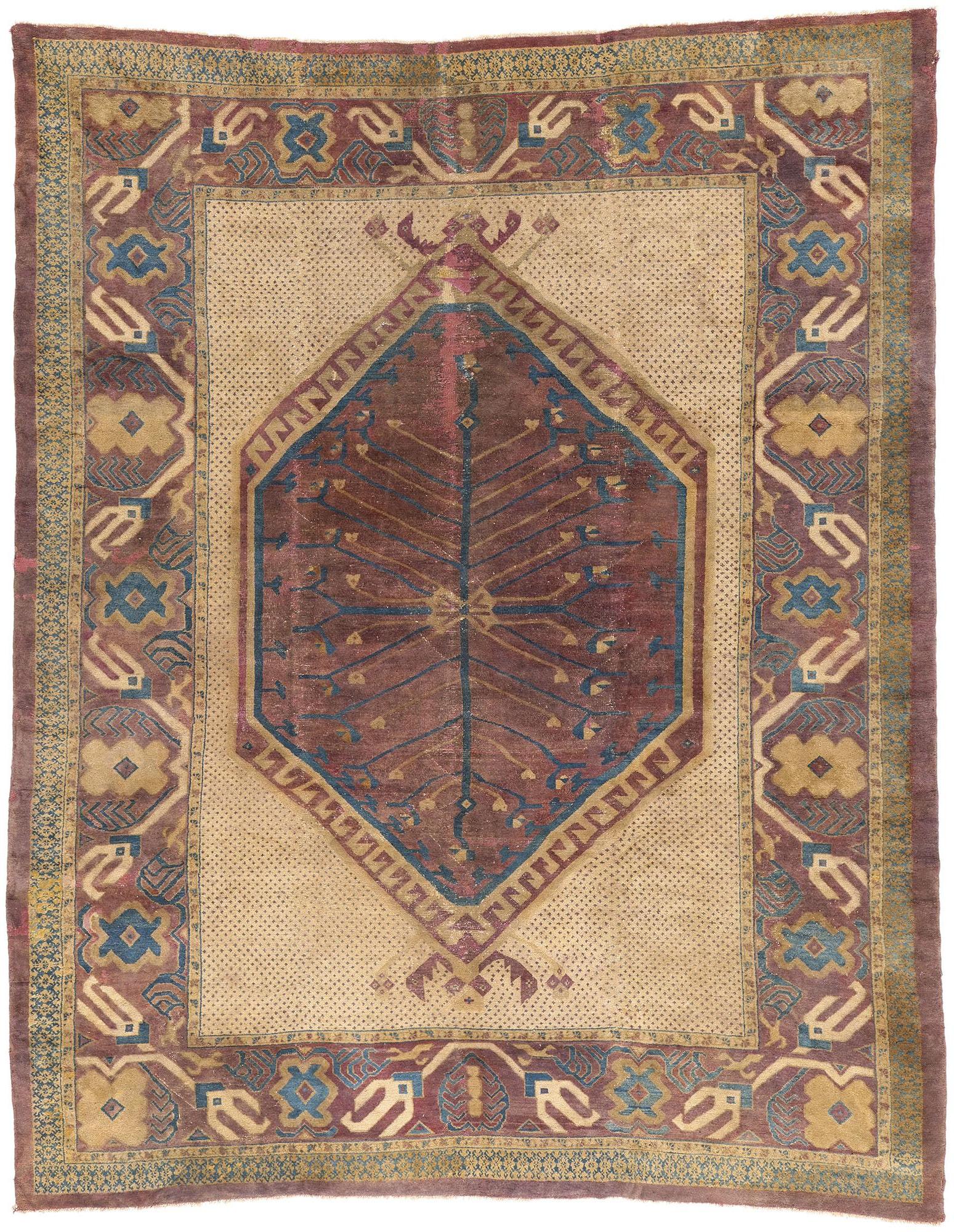 The Eternal Tree: A Late 19th Century Persian Khotan Rug of Timeless Heritage For Sale